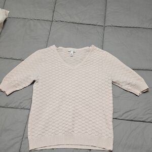 Ella Moss V-Neck Sweater in Soft Pink